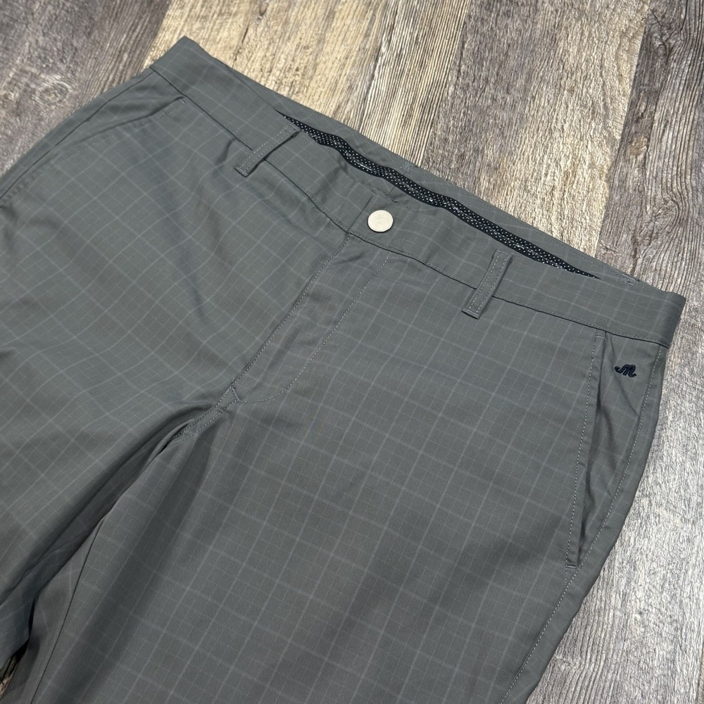 Bonobos Maide Slim Golf Pants 36x32 Gray Windowpane Performance Stretch